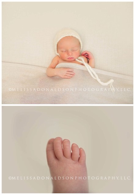 nighty night pose and newborn toes