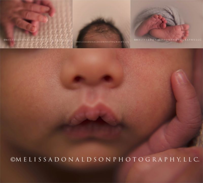 newborn baby lips hair toes fingers