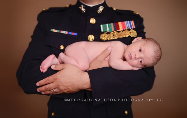 United States Marine with Newborn son